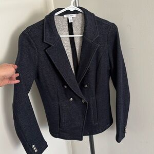 Tribal denim-look blazer with button details